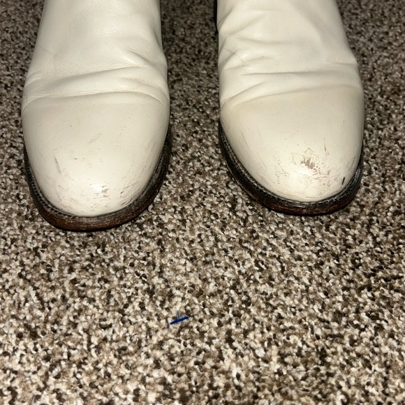 WOMENS JUSTIN WESTERN ROPER LEATHER WHITE BOOTS SIZE 8 B - Picture 5 of 7